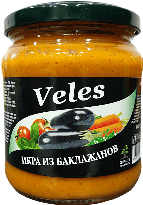 Икра из баклажанов «Veles», высший сорт, 480 г, ст/бан.