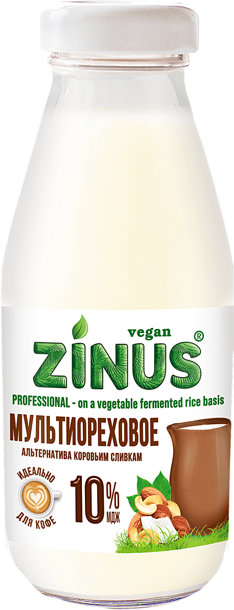 Zinus Vegan Мультиореховое, 10%, стекл. бут., 0,3л